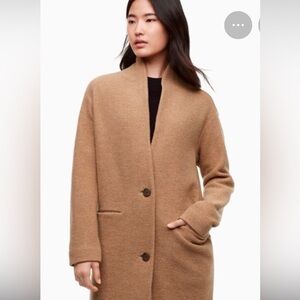 Wilfred Classic Tan Camel 100% Merino Wool Double Faced Coat M Dujardin